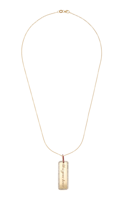 Dru Bless Your Heart 14k Yellow Gold Diamond; Ruby Necklace