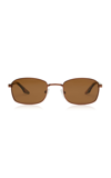 Banbe The Lima Square-frame Metal Sunglasses In Brown