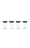 Moda Domus Set-of-four Stemmed Wine Glasses In Blue