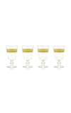 Moda Domus Set-of-four Stemmed Wine Glasses In Yellow