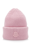 Moncler Ribbed-knit Beanie In Pink