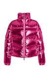 Moncler Meuse Laminated Nylon Down Jacket In Pink