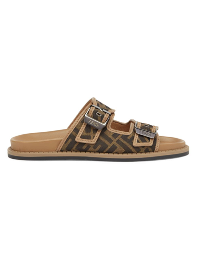 Fendi Feel Sandals In Brown