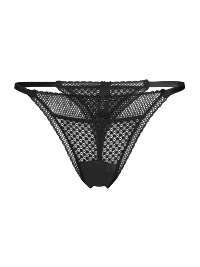 Else Women's Bella Triangle Lace Thong In Black