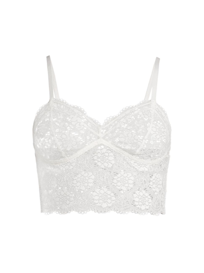 Else Peony Scalloped Lace Cami Bralette In Off White