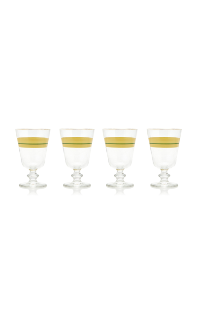 Moda Domus Set-of-four Stemmed Water Glasses In Yellow