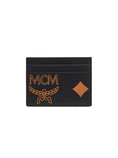 Mcm Aren Maxi 经典印花卡夹 In Black