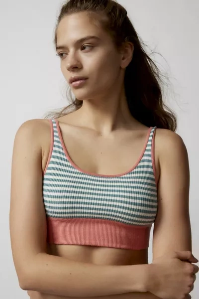 The Upside Sayulita Knitted Striped Crop Top In Stipe Multi