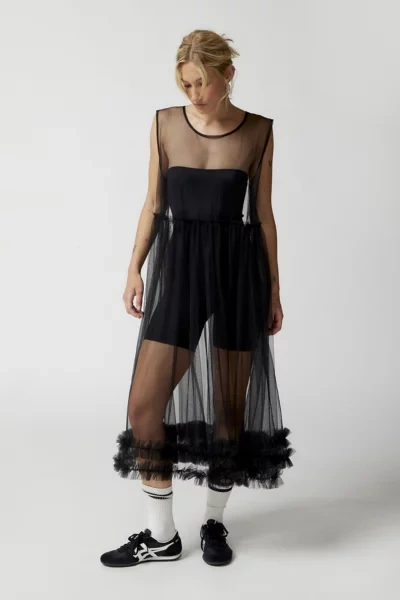 urban outfitters sheer ruffle dress Sheer Ruffle Midi Robe
