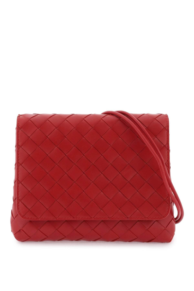 Bottega Veneta Intrecciato M Mini Crossbody Bag In Red