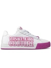 VERSACE JEANS COUTURE LEATHER LOGO SNEAKERS,d930053c-ae57-b5b0-c529-c087e4fd0c28