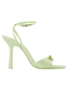 Alexander Wang Women's Dahlia 105 Bow Satin Ankle-strap Sandals In Green