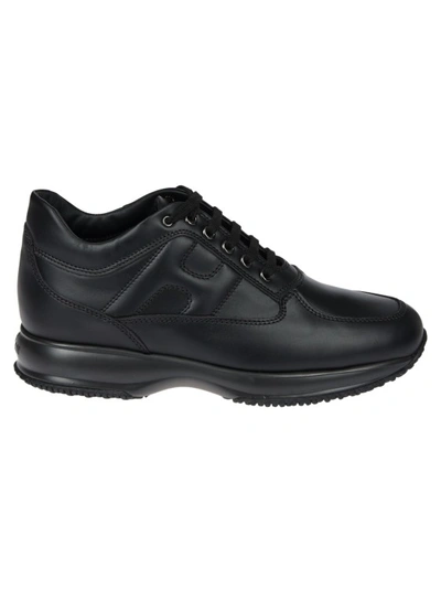 Hogan Interactive Model Sneakers With Rubber Sole And Premium Leather In Black