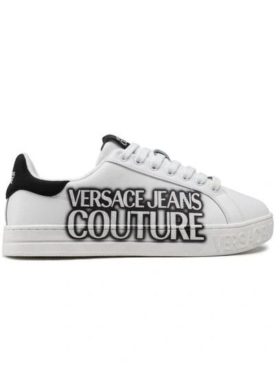 Versace Jeans Couture Leather Logo Sneakers In White