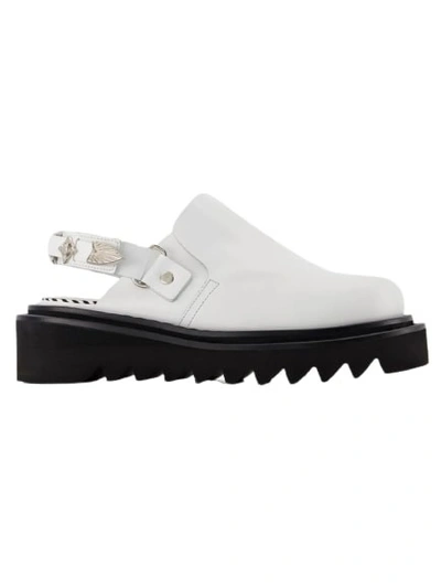 Toga Buckled Ankle-strap Flat Mules In White