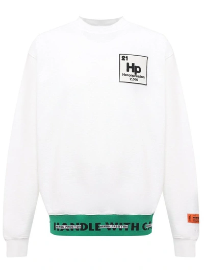 Heron Preston Hp Tape Logo Sweatshirt In White