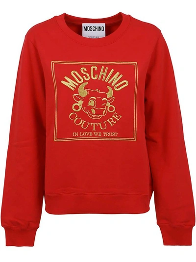 Moschino Couture Logo Sweartshirt In Red