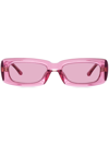 Linda Farrow X The Attico Mini Marfa Rectangle Sunglasses In Pink