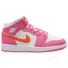 Jordan 1 Mid Ps In Pinksicle/safety Orange/white
