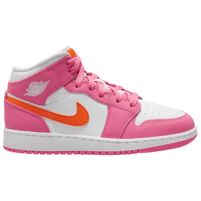 Jordan Kids'  1 Mid Ps In Pinksicle/safety Orange/white