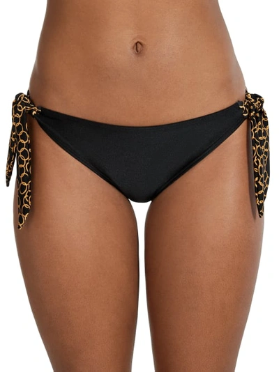 Pour Moi Casablanca Side Tie Bikini Bottom In Gold Chain