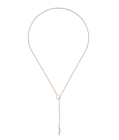 Gucci 18kt Rose Gold Link To Love Lariat Necklace In Rose Gold-tone