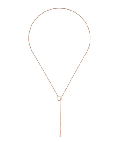 Gucci Link To Love Lariat Rose Gold Necklace  - Ybb662110002 In Rose Gold-tone