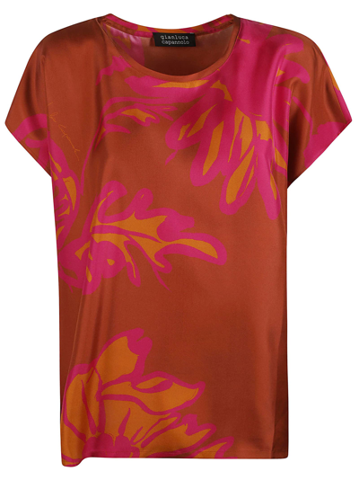 Gianluca Capannolo Printed Round Neck Top In Multicolor