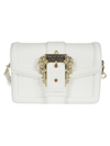 Versace Jeans Couture Engraved-logo Buckle Shoulder Bag In White