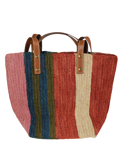 Colville Little Sister Raffia Tote Bag In Pink