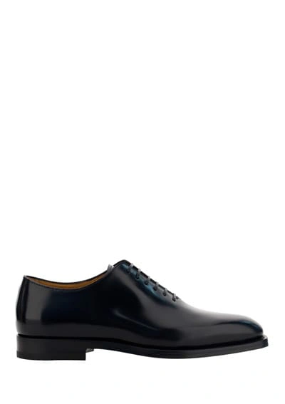 Ferragamo Black Leather Geoffrey Lace-up Shoes