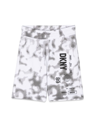 Dkny Kids' Logo-print Bermuda Shorts In White