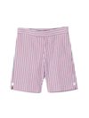 Thom Browne Striped Seersucker Bermuda Shorts In Multicolor