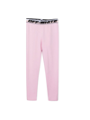 Off-white Logo-waistband Cotton Leggings In Rosa