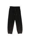 Vision Of Super Black Sweatpants For Boy With Flames In Nero