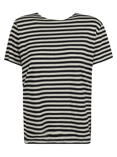 Phisique Du Role Pinstripe T-shirt In Blue/ivory