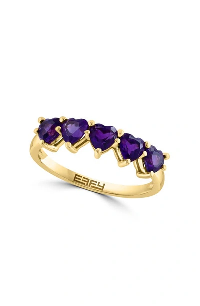 Effy 14k Yellow Gold Amethyst Ring In Purple