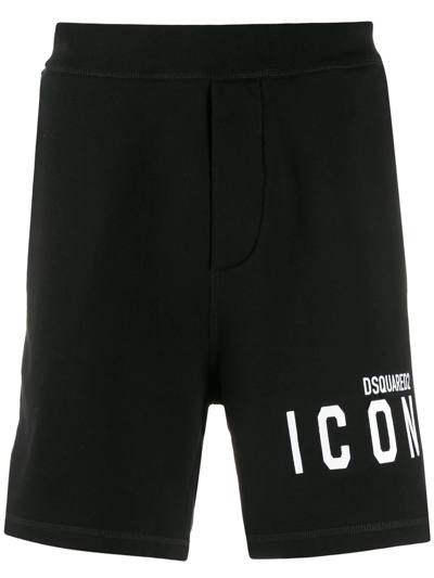 Dsquared2 Logo-print Track Shorts In Black