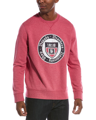 Brooks Brothers Crest Print Sweatshirt In Red