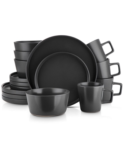 Stone Lain Celina 16 Pc. Dinnerware Set, Service For 4 In Black