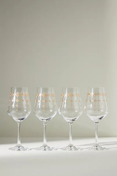Anthropologie Kenton Wine Glasses, Set Of 4 By  In Gold Size S/4 Red Wine