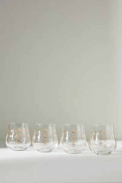 Anthropologie Kenton Stemless Wine Glasses, Set Of 4 By  In Gold Size S/4 Wine Glass