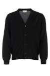 Alexander Mcqueen Embellished V-neck Wool Cardigan In Black