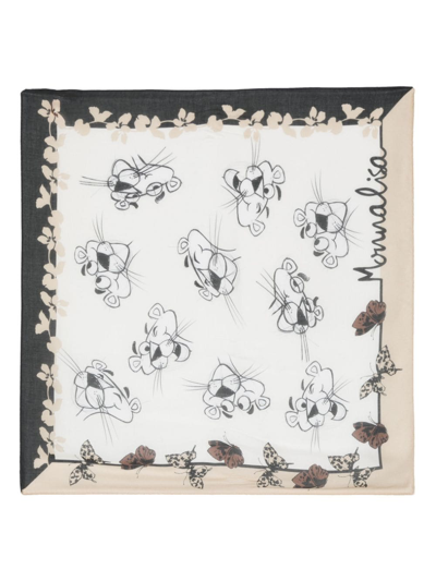 Monnalisa Kids' Logo-print Scarf In Neutrals