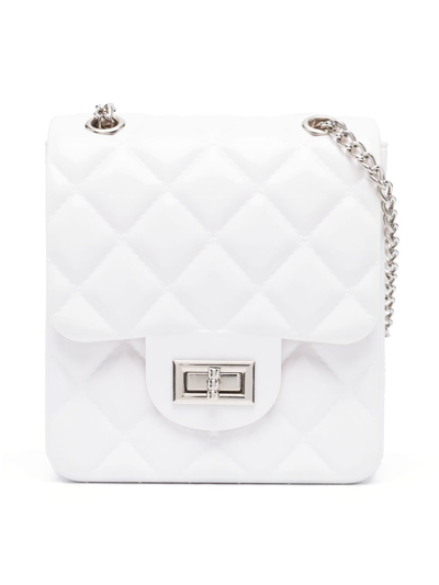 Monnalisa Kids' Quilted Shoulder Bag In White