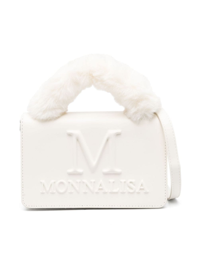 Monnalisa Kids' Embossed-logo Shoulder Bag In White