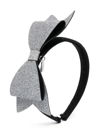 Monnalisa Glittery Oversize Bow-detail Headband In Silver