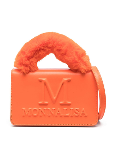 Monnalisa Kids' Embossed-logo Shoulder Bag In Orange