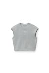 Alexander Wang Luxurious Canvas Crop Top In Silver For Women In Silver