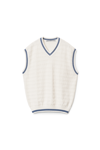 Alexander Wang Tunic V-neck Vest In Compact Cotton In Off White/marine